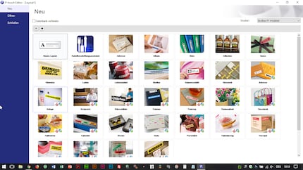 Editor offers a wide selection of pre-installed designs.