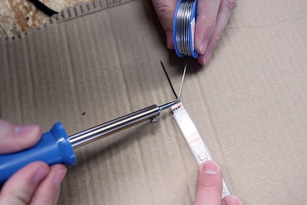 Heat the soldering tin…