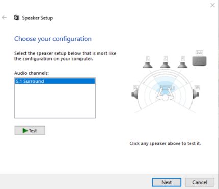 Windows erkennt das Headset nur als 5.1 und erst noch mit seitlichen statt Surround-Lautsprechern.