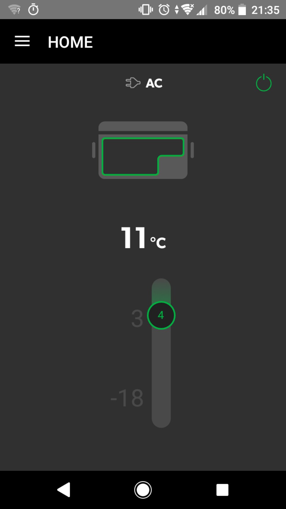 Per Schieberegler lässt sich in der App die Zieltemperatur einstellen.
