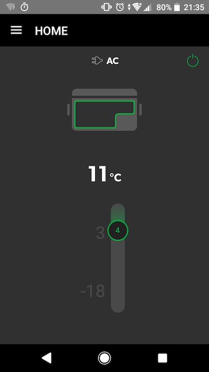Per Schieberegler lässt sich in der App die Zieltemperatur einstellen.