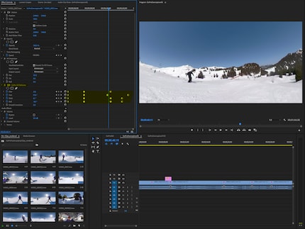 VR Reframe mit Keyframes angewendet