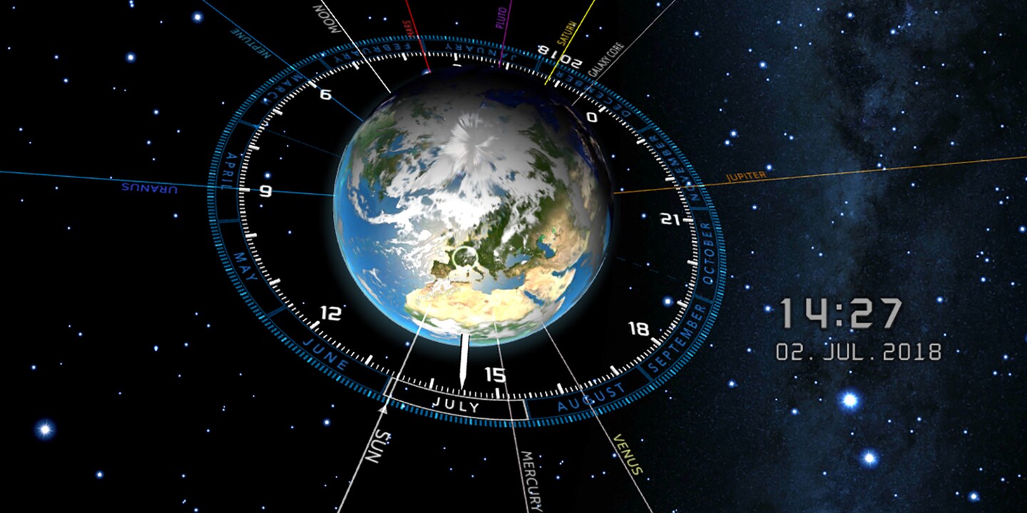 Mit der «Cosmic Watch»-App auf Zeitreise in unserem Sonnensystem