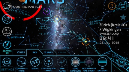 Nur ein paar Einstellungsmöglichkeiten von «Cosmic Watch»