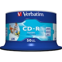 Verbatim CD-R, 52x, 700MB, 50er Spindel, bedruckbar (50 x)