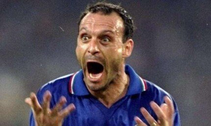 Einmal und nie wieder: Toto Scillaci war der Superstar der WM 1990. Einmalig und nicht nachstellbar auch sein Gesichtsausdruck beim Torjubel.