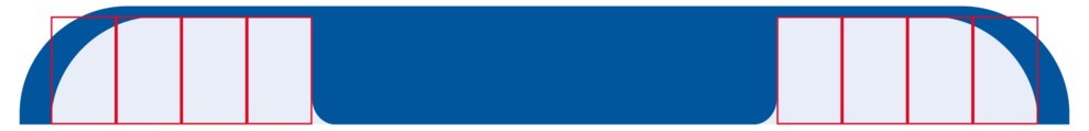 Vier Icons links, vier rechts und das wars