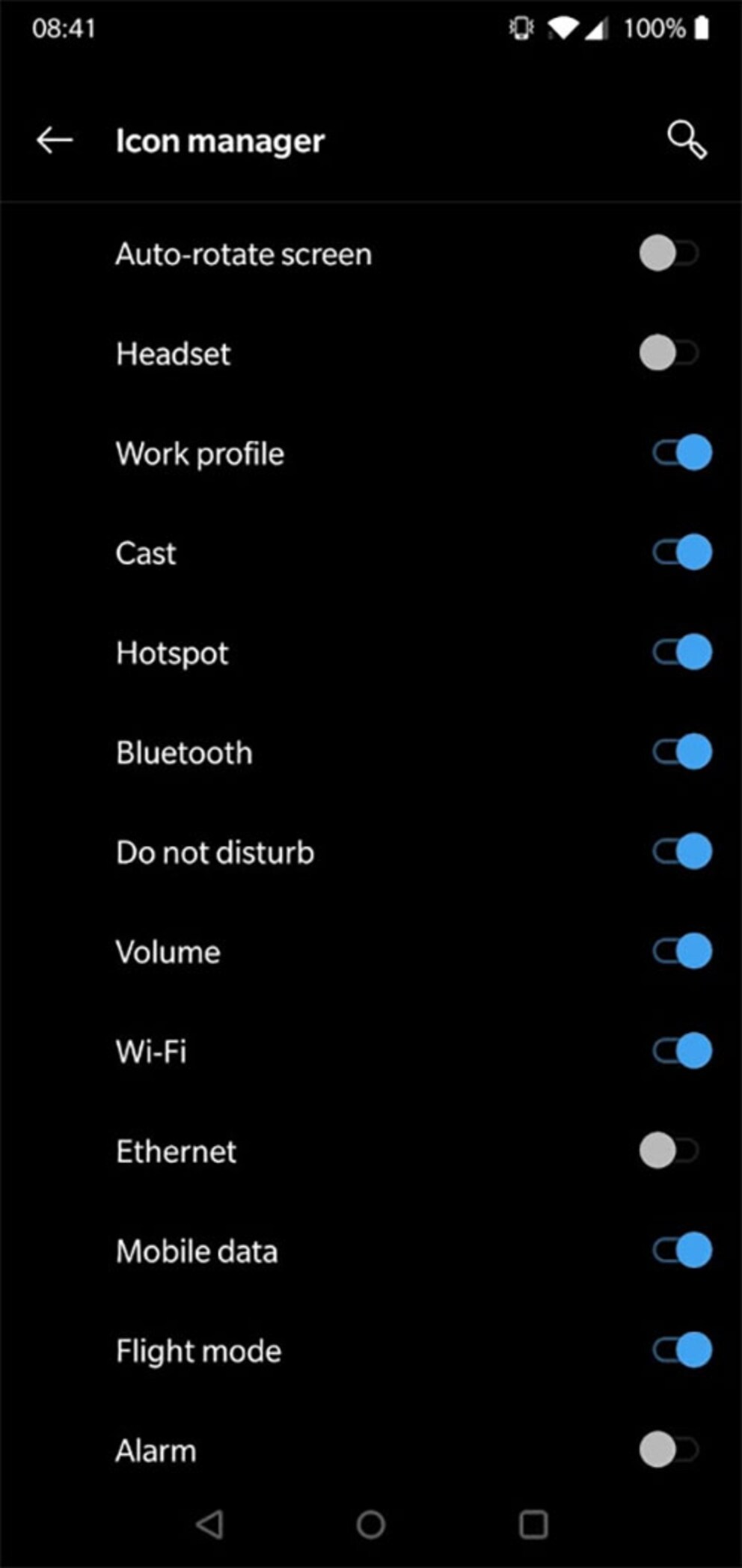 Das Status Bar Management des OnePlus 6