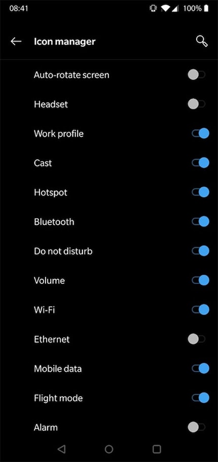 The Status Bar Management of the OnePlus 6