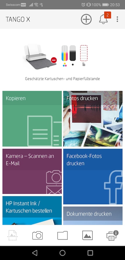 Das Hauptmenü der App.