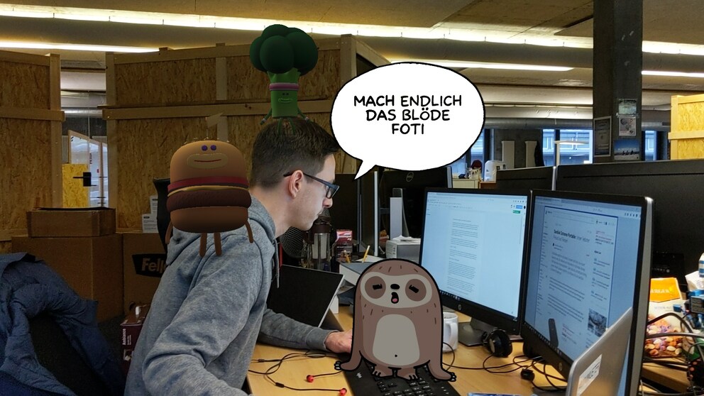 Mit Playgrounds kannst du deine Kollegen mit AR-Stickern vollpflastern.