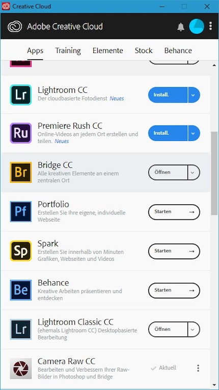 Adobe Creative Cloud - The app manager that you use to download the Bridge.