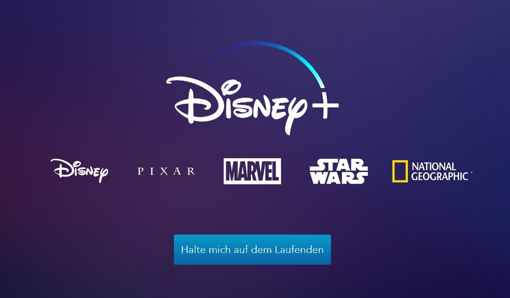 Die Website des Disney Streaming Service im März 2019