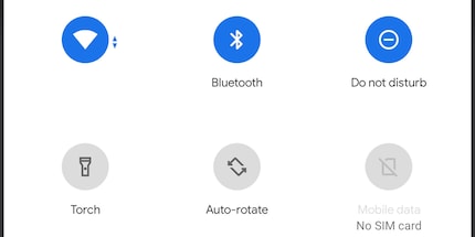 Der standardmässige Akzent des Google Pixel 3 XL unter Android Q
