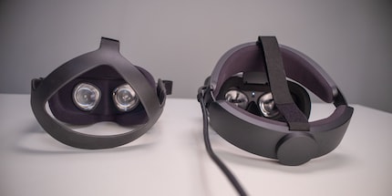 The new design of the Rift S (r.) is slightly more comfortable.