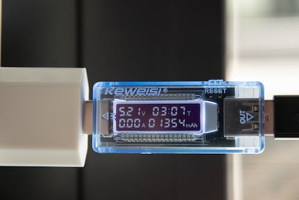 Messung: Der Patona-Akku war nach 1354 mAh voll.