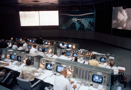 Nasa Mission Control Center, hier bei Apollo 9, März 1969.