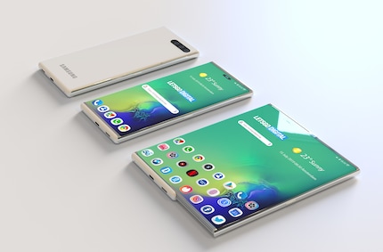 Das rollbare Display müsste sich rechts aufrollen