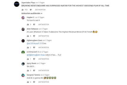 One of many examples of comments in forums, subreddits, Twitter messages, and on YouTube channels.