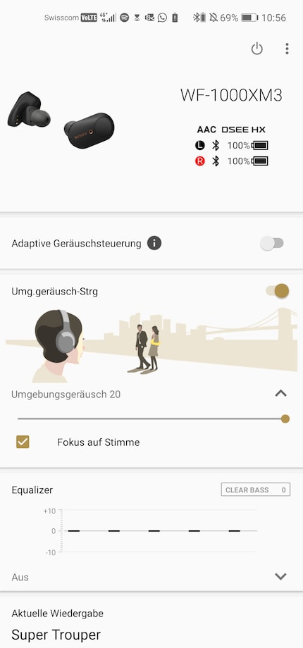 The noise cancelling can be adjusted to twenty levels