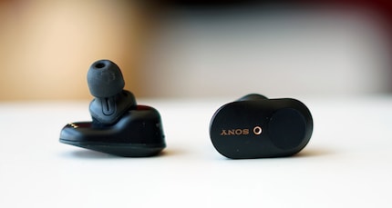 The in-ear headphones are quite large.