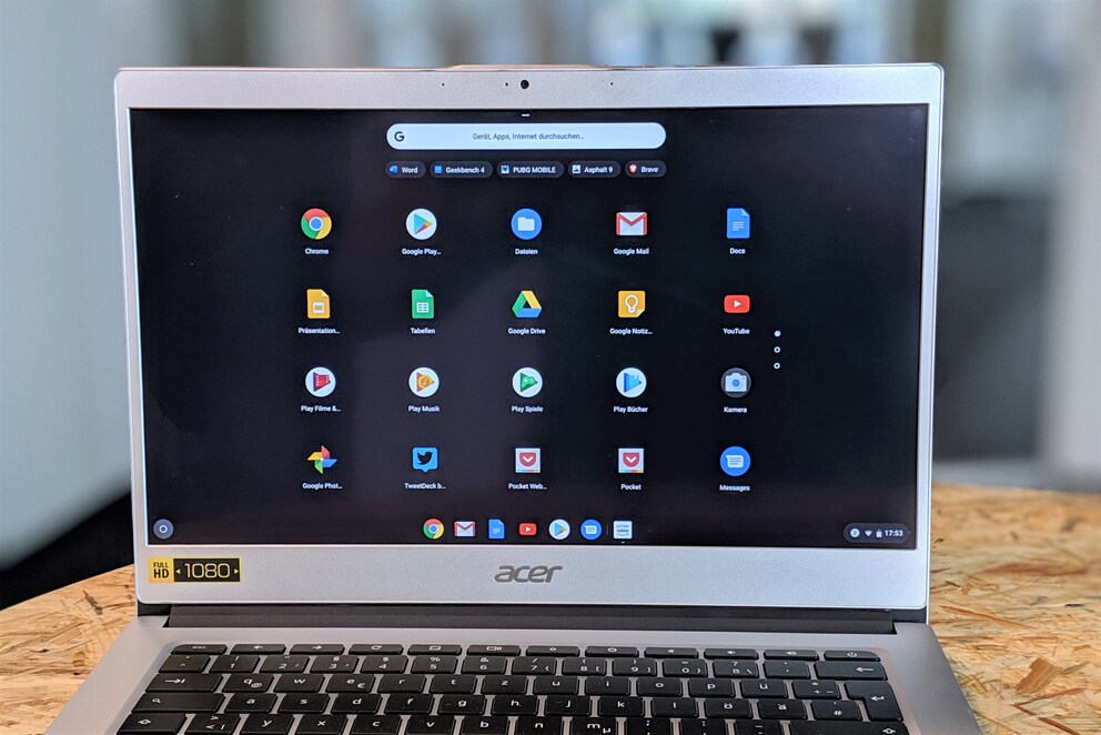 Übersicht der Apps und Webdienste unter Chrome OS
