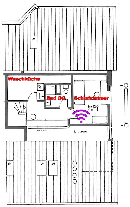 Adapter von Devolo: WiFi-Symbol in Lila / Router von ROG: WiFi-Symbol in Grün