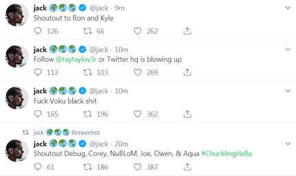 Die Arbeit von Chuckling Squad: Fake-Tweets von Jack Dorsey. Quelle: Sputnik International