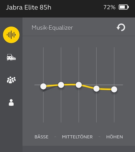 Der Equalizer in der Jabra-App