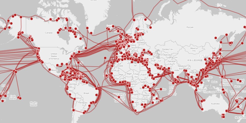 Karte sämtlicher Internet Exchange Points auf der Welt