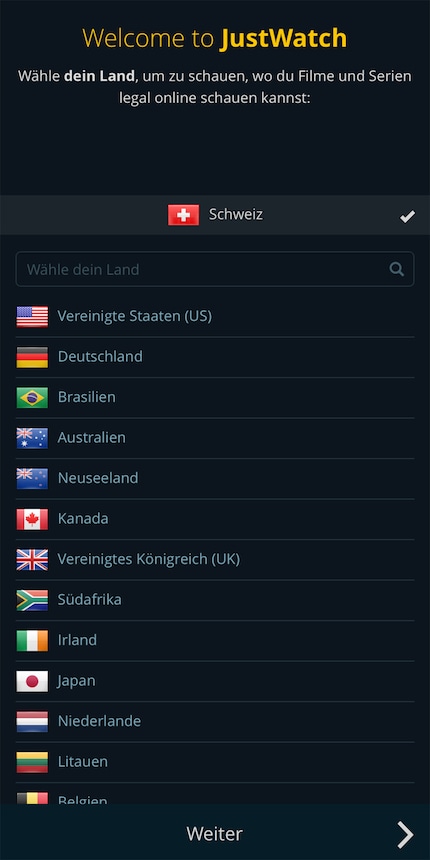 Land auswählen...