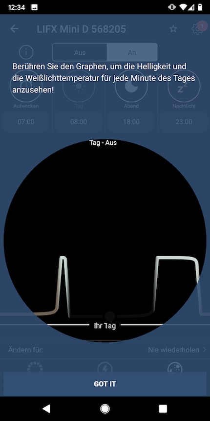 The app already has a suggestion for your day, which you can customise as you wish.