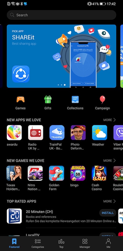 Die Huawei App Gallery wirkt noch ziemlich chinesisch