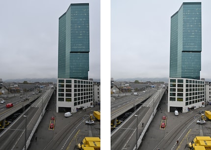 The 16-50mm on the left, the 16-85 SLR lens on the right.