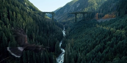 Die Landschaft von British Columbia in einer postapokalyptischen Welt