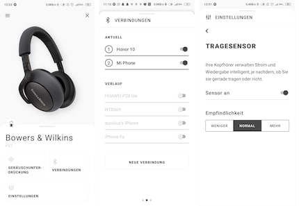 So sieht die Bowers & Wilkins Headphones App aus