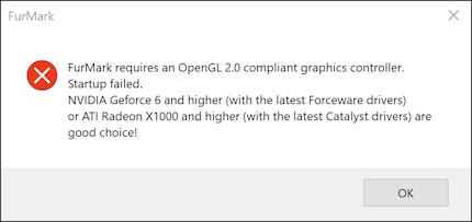 FurMark is missing OpenGL 2.0.