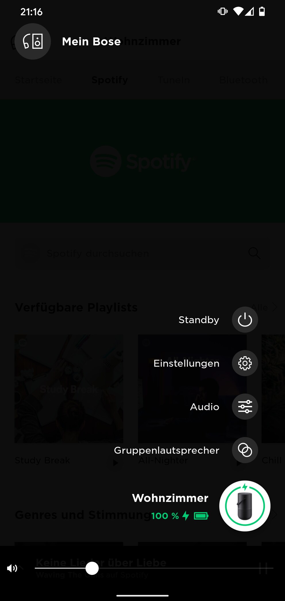 Gruppenlautsprecher im Menü