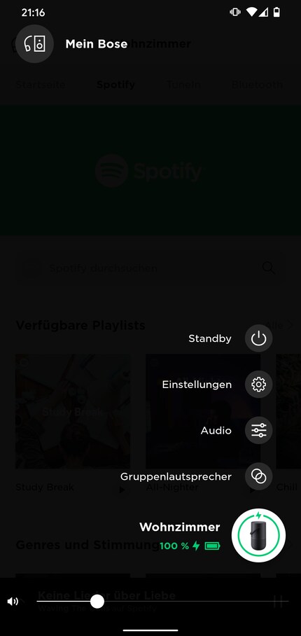 Gruppenlautsprecher im Menü