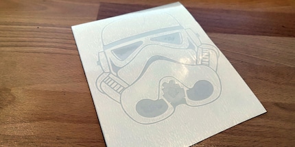 Anne has cut out the stencil a little too tightly.