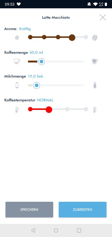 Es ist schwierig die richtige Milchmenge abzuschätzen, da der Hersteller diese in Sekunden angibt.