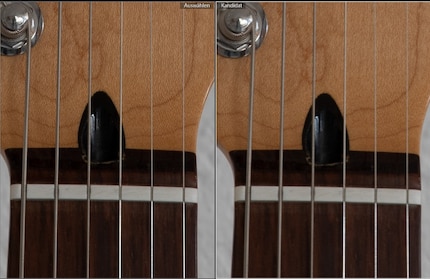 Links mein erstes 16-85, rechts das neu erworbene. Screenshot der 100-Prozent-Ansicht in Lightroom.