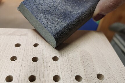 I also use the grinder to go into the holes to remove the last chips.