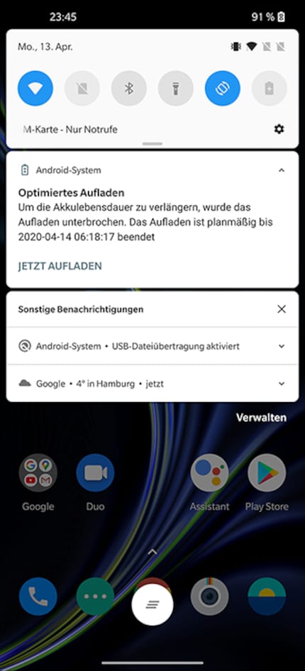 When the battery is full enough, the software pauses the charging process.