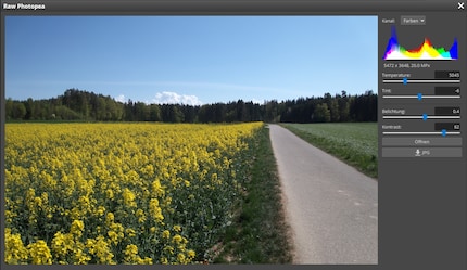 RAW-Bearbeitung: Vorhanden, aber minimal