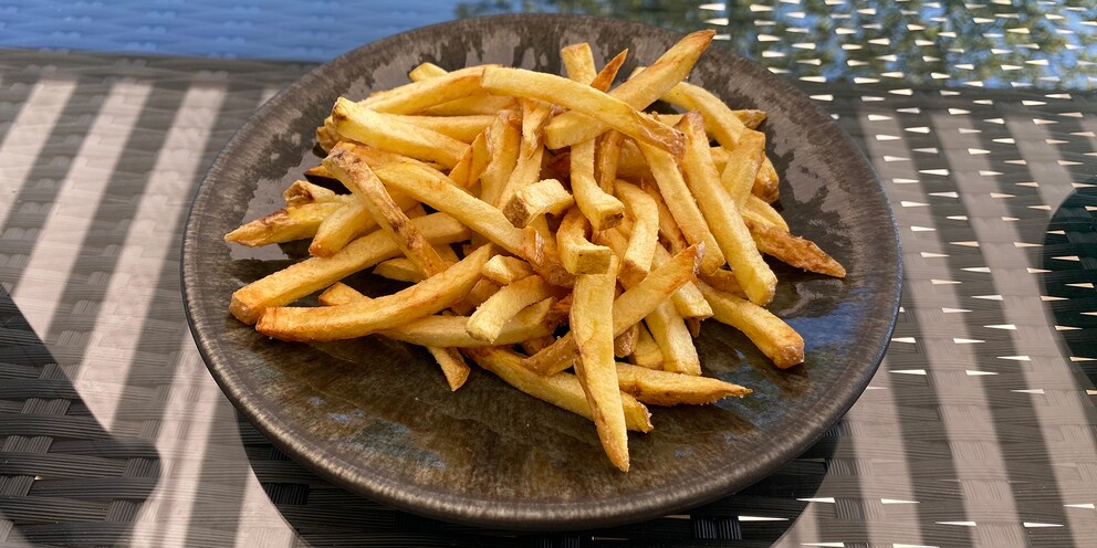 Und das sind die mehligkochenden Pommes Frites.