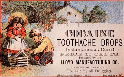 Eine Werbung aus dem Jahre 1885 wirbt offen mit Kokain für Kinder