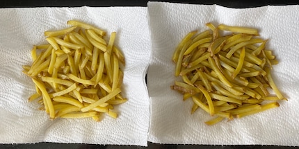 Not really tasty: this is what the fries look like after the first frying.