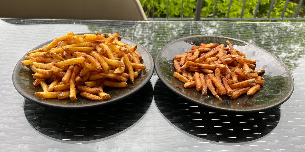 So sehen perfekte selbstgemachte Pommes Frites aus.