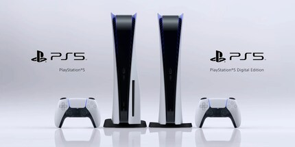 The standard version of the Playstation 5 on the left, the Digital Edition on the right. Image source: Heise